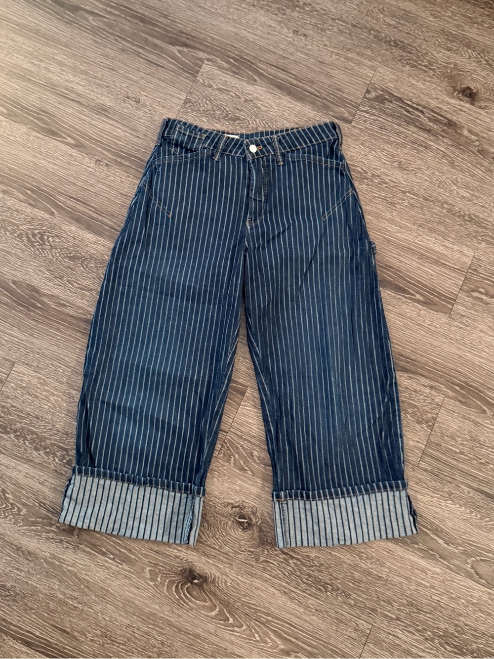 Pilcro Kayden High-Rise Railroad Stripe Carpenter Barrel Jeans